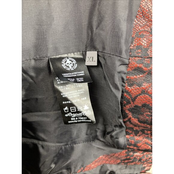 XL Vintage lip service vice Victorian Jacket Cyberpunk Goth Vampire Snake Print - Picture 5 of 5